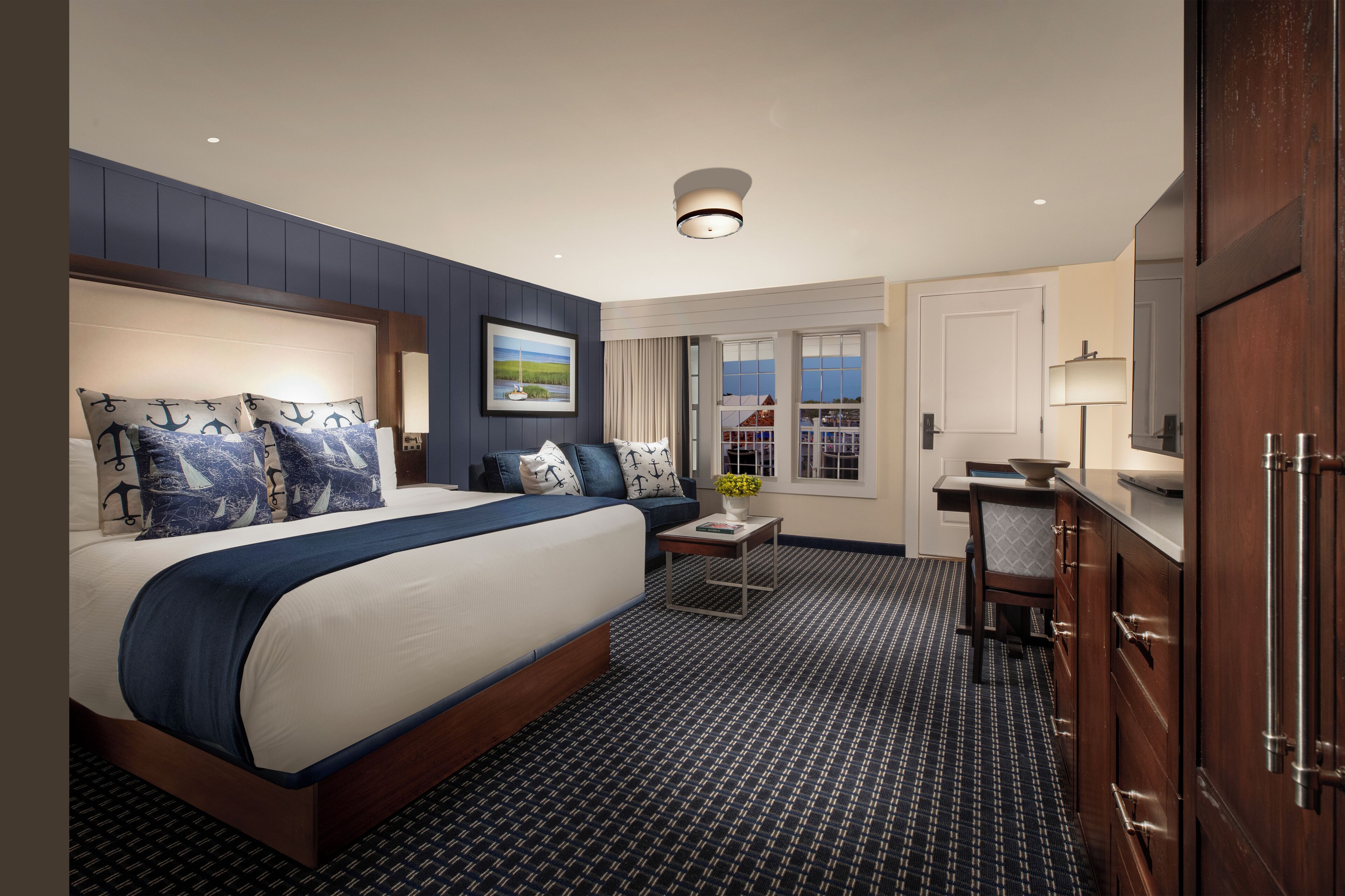 Deluxe Room, 1 King Bed with Sofa bed, Pool View | In-room safe, desk, laptop workspace, blackout drapes