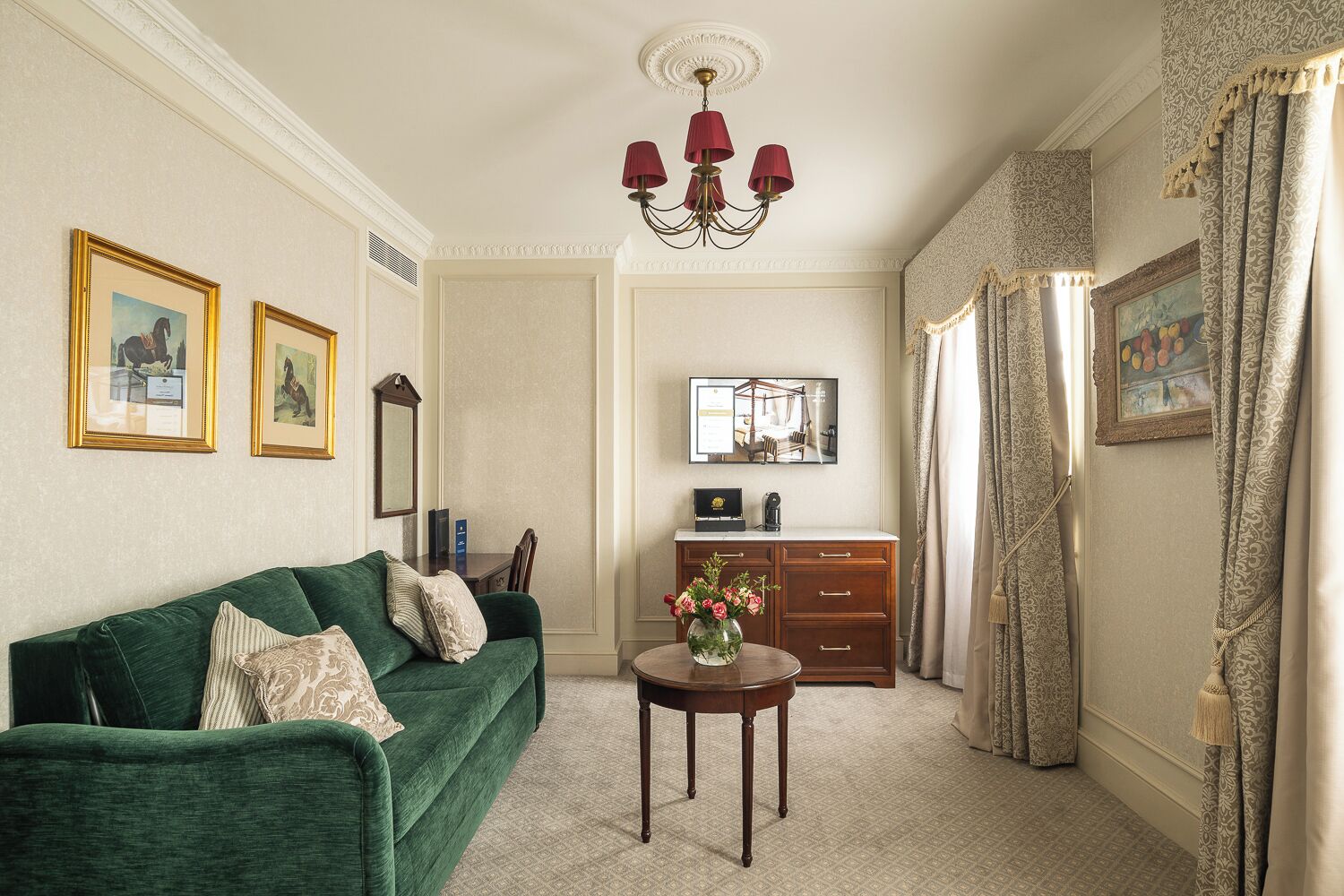 superior 1 bedroom suite | living area | 32-inch tv with cable channels