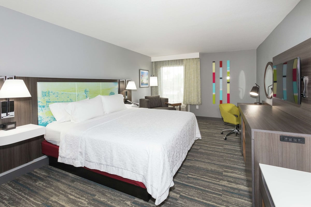 Room, 1 King Bed, Non Smoking (Streetside View) | In-room safe, desk, blackout drapes, iron/ironing board