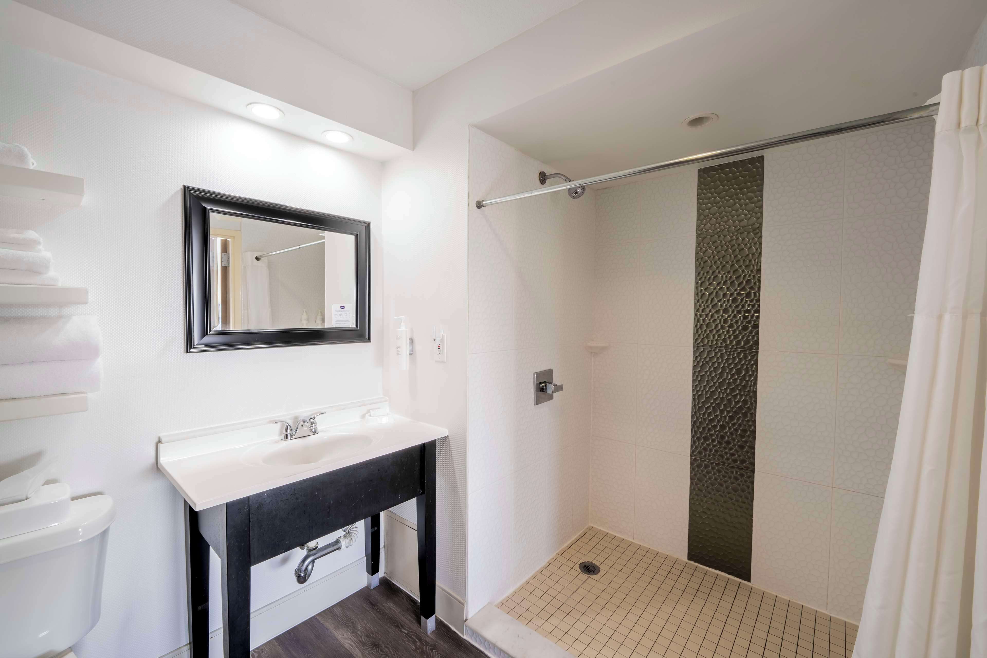 studio, one king bed, non-smoking | bathroom shower