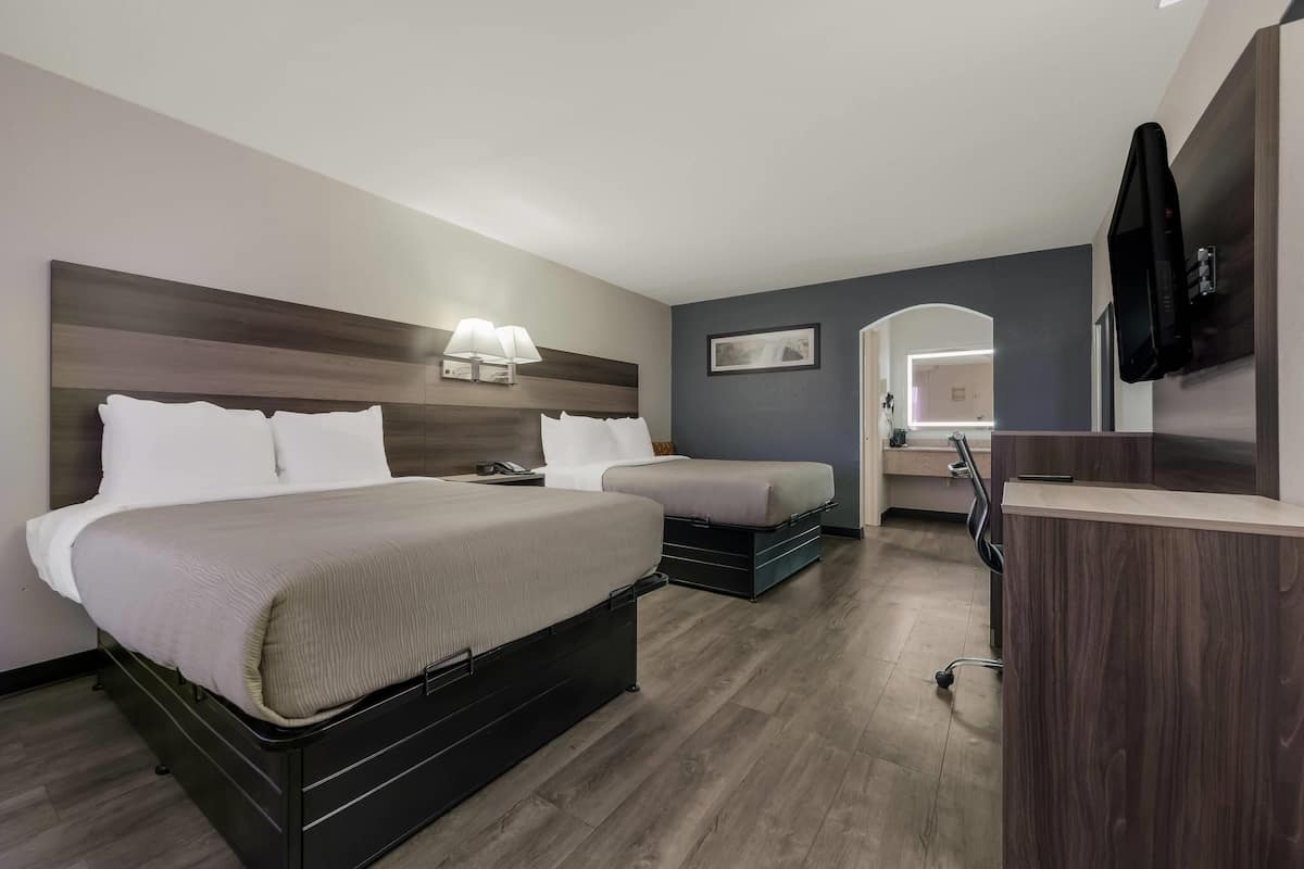 Standard Room, 2 Double Beds, Non Smoking | Blackout drapes, soundproofing, free WiFi, bed sheets