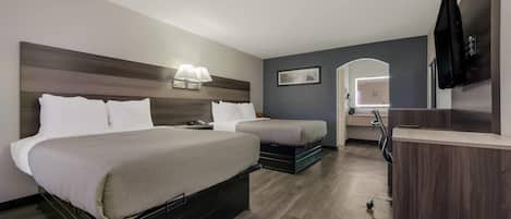 Standard Room, 2 Double Beds, Non Smoking | Blackout drapes, soundproofing, free WiFi, bed sheets