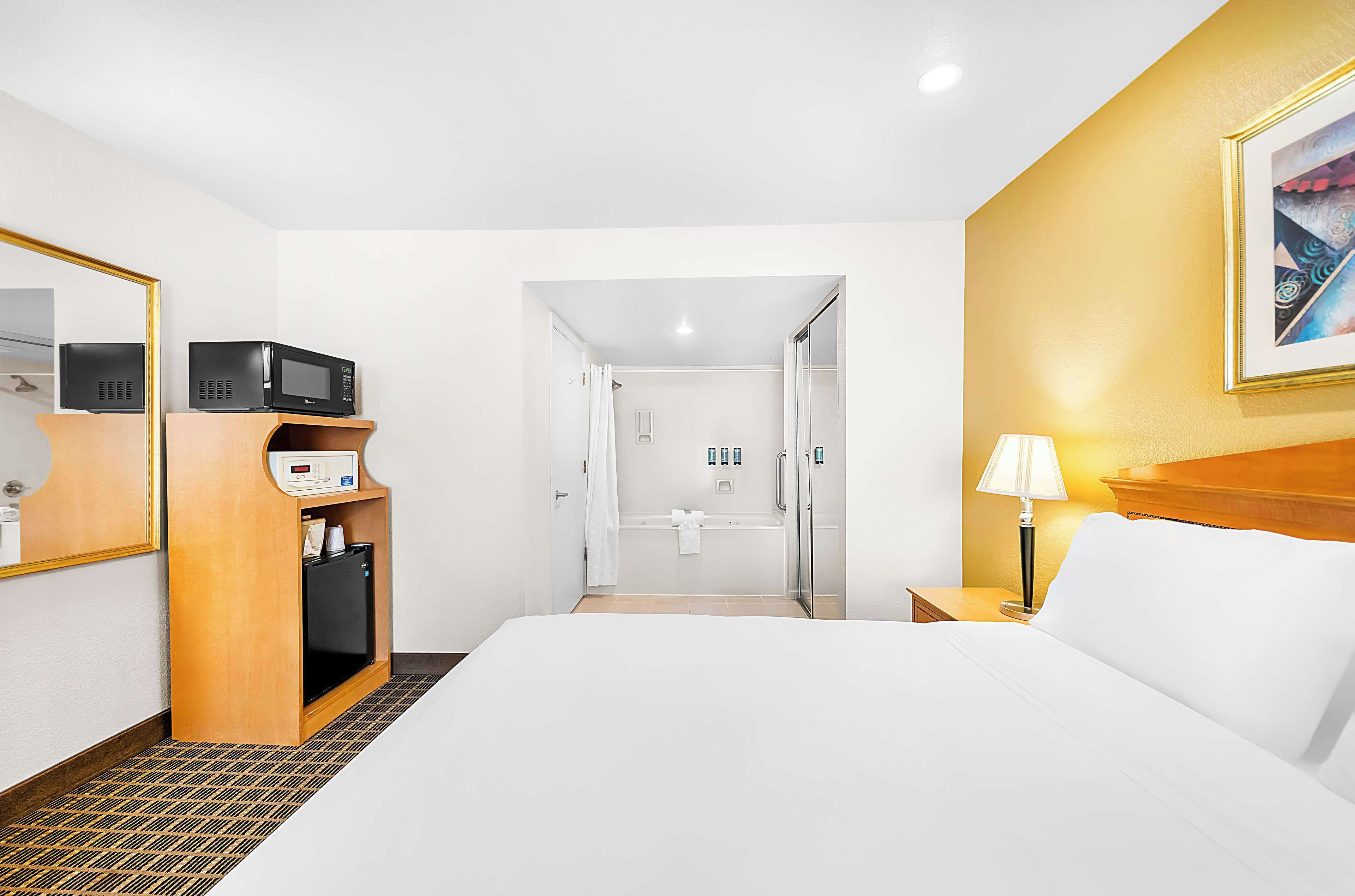 suite, 1 queen bed, non smoking, jetted tub | 1 bedroom, egyptian cotton sheets, premium bedding, in-room safe