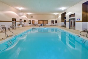 Indoor pool, open 7 AM to 11 PM, sun loungers