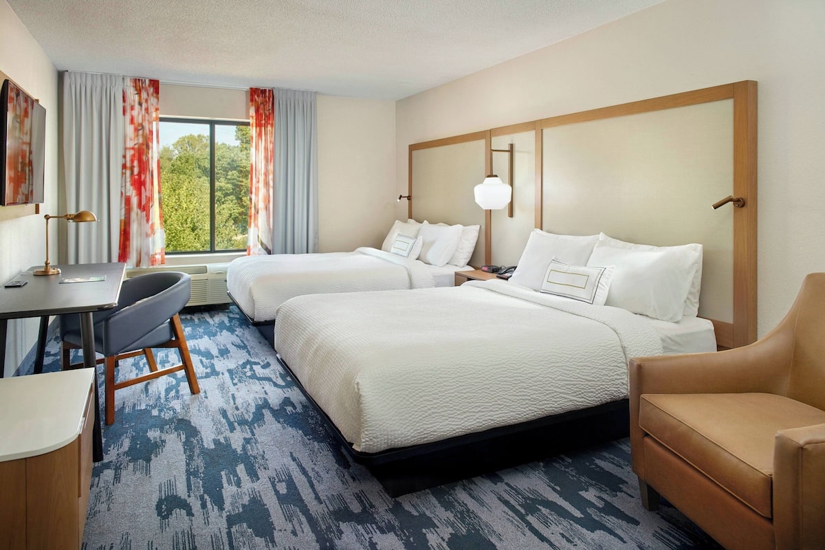 Room, 2 Queen Beds | Blackout drapes, iron/ironing board, free cribs/infant beds