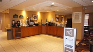 Free daily self-service breakfast
