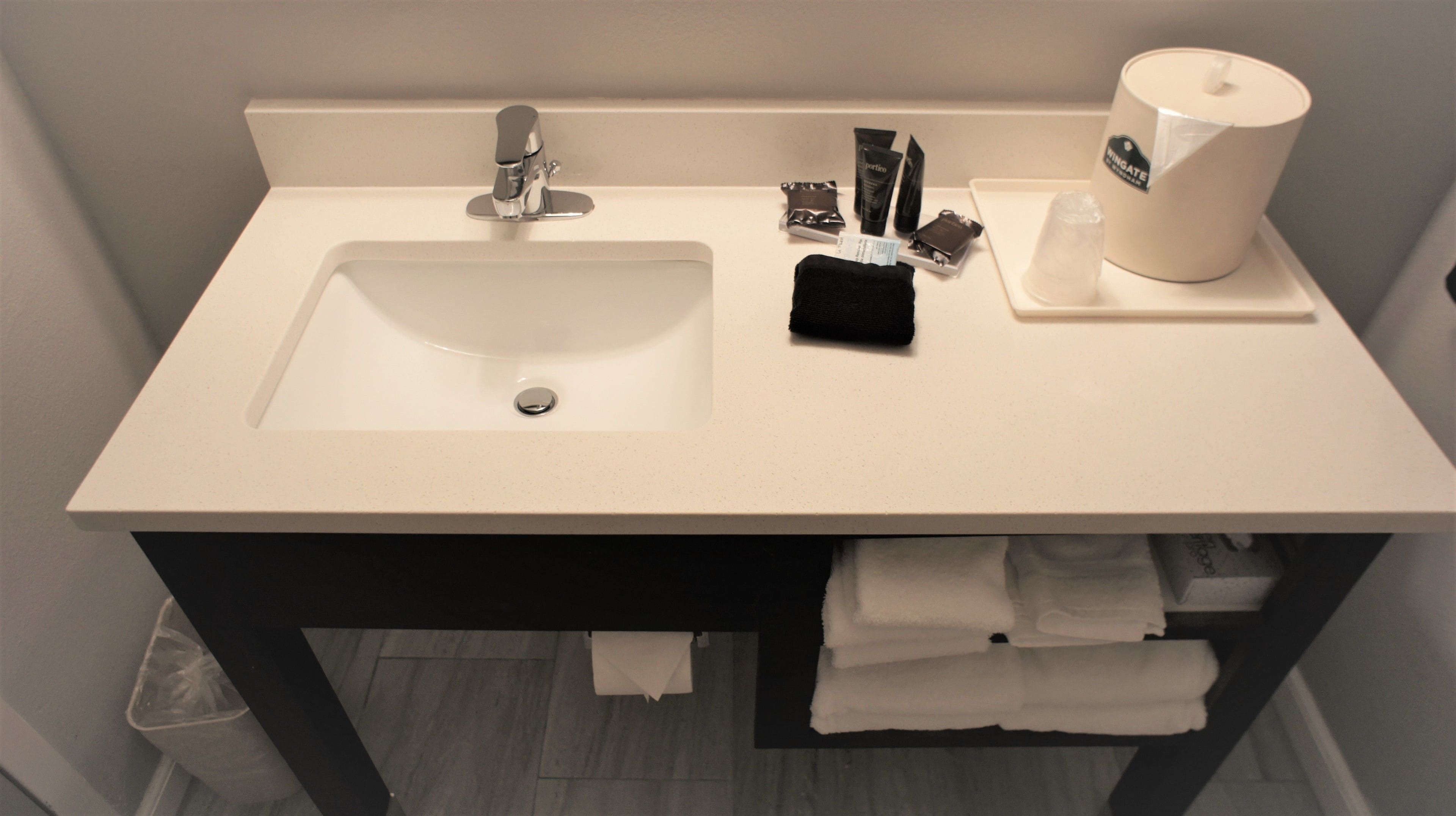 free toiletries, hair dryer, towels