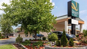 A Quality Inn hotel with a landscaped garden, a large tree, and a parking area with cars. - Quality Inn Kingston Springs (Kingston Springs)