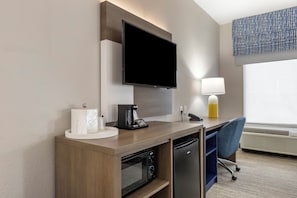 In-room safe, desk, laptop workspace, blackout drapes