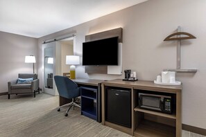 In-room safe, desk, laptop workspace, blackout drapes