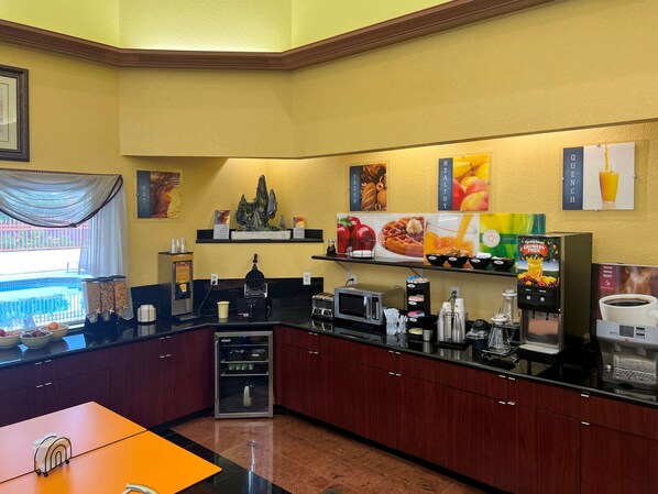 Free daily self-serve breakfast