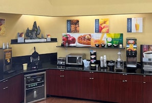 Free daily self-serve breakfast