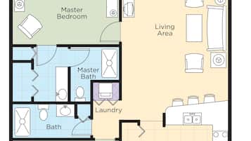 2 bedrooms, in-room safe, desk, blackout curtains