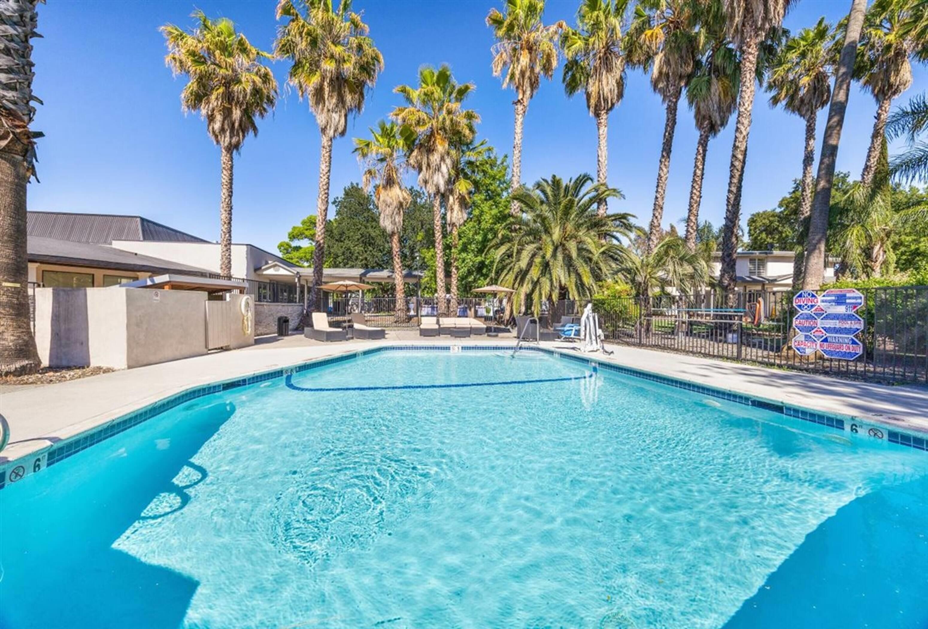 季节性开放的室外游泳池，10:00 至 20:00 开放，日光浴躺椅