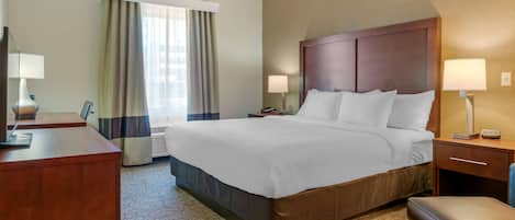 Egyptian cotton sheets, premium bedding, pillow-top beds, desk