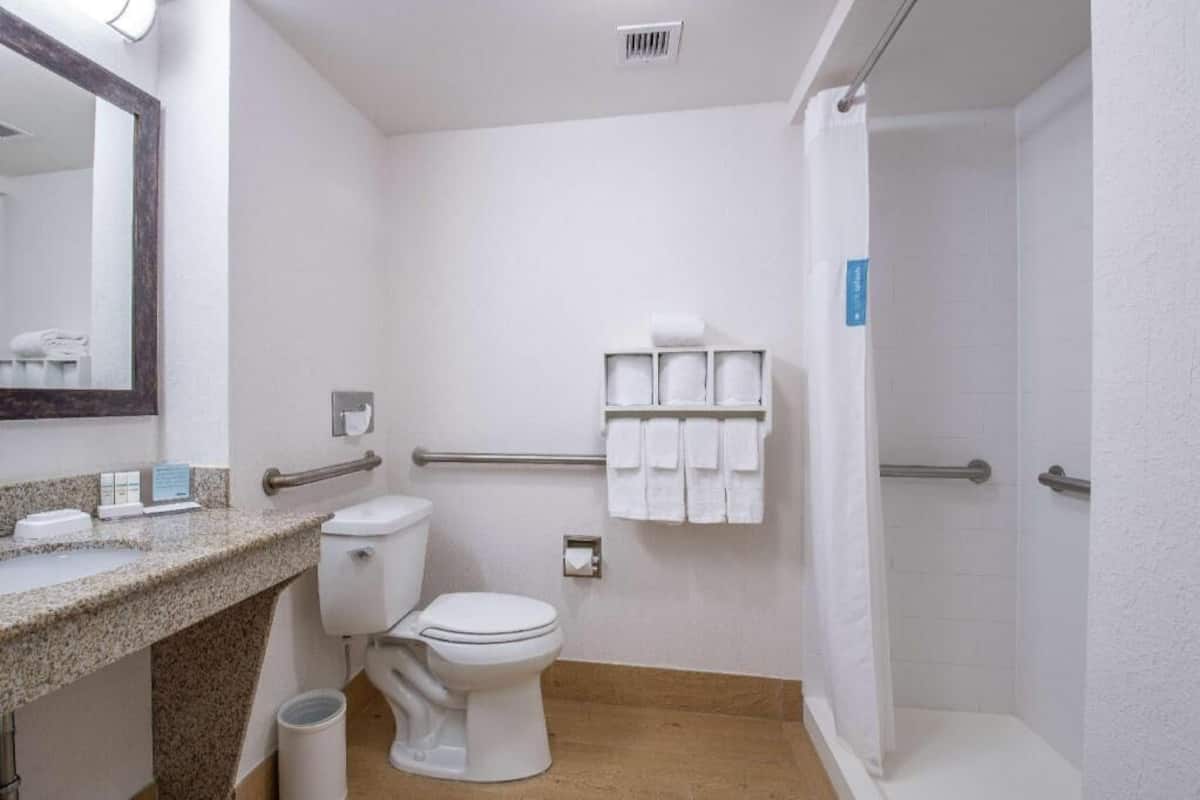 Free toiletries, hair dryer, towels, soap