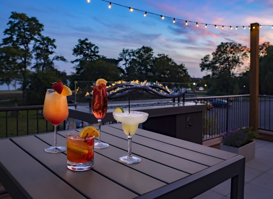 Colorful cocktails on a table at Niagara Falls Culinary Institute.