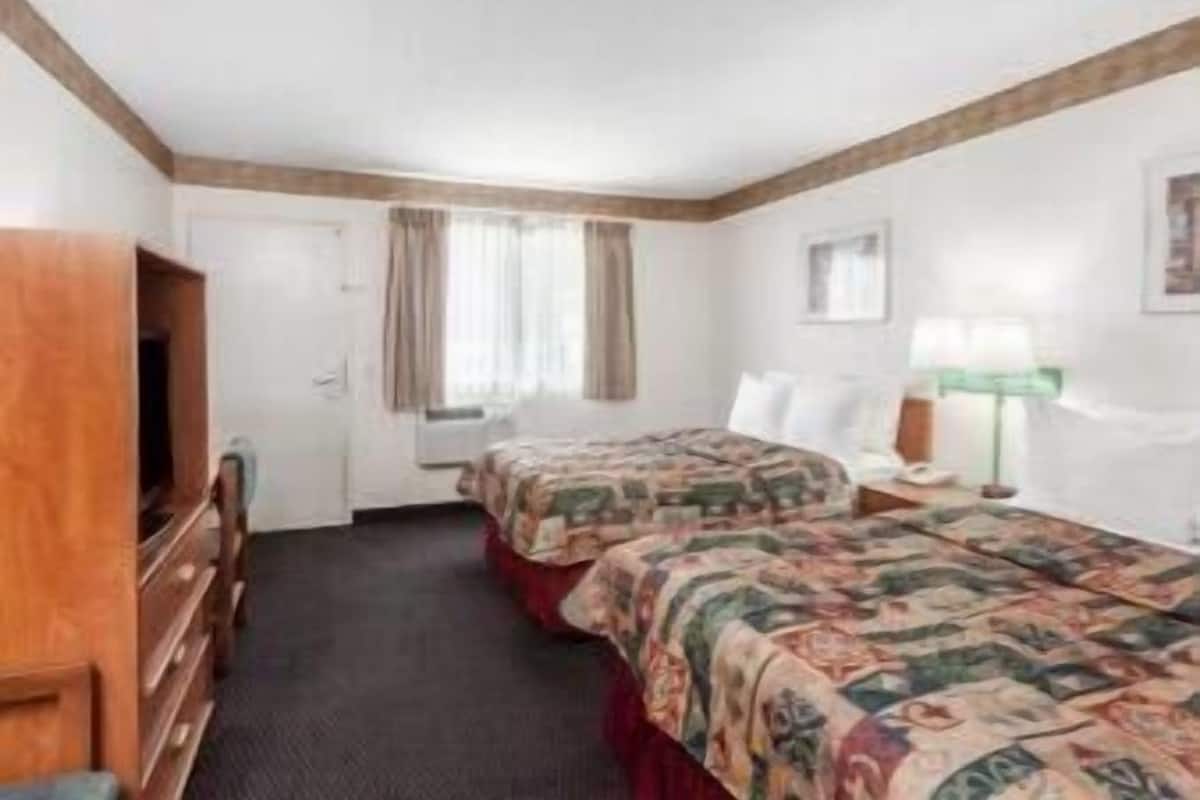 Room, 2 Double Beds, Non Smoking | In-room safe, desk, laptop workspace, iron/ironing board
