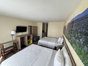 Studio Suite, 2 Queen Beds, Non Smoking | In-room safe, desk, laptop workspace, iron/ironing board