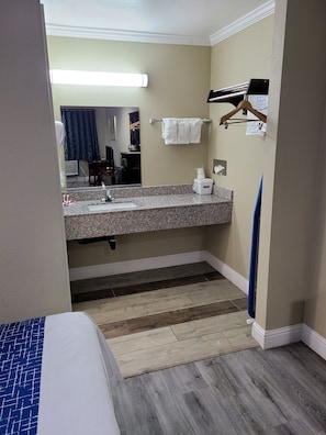 Hair dryer, towels