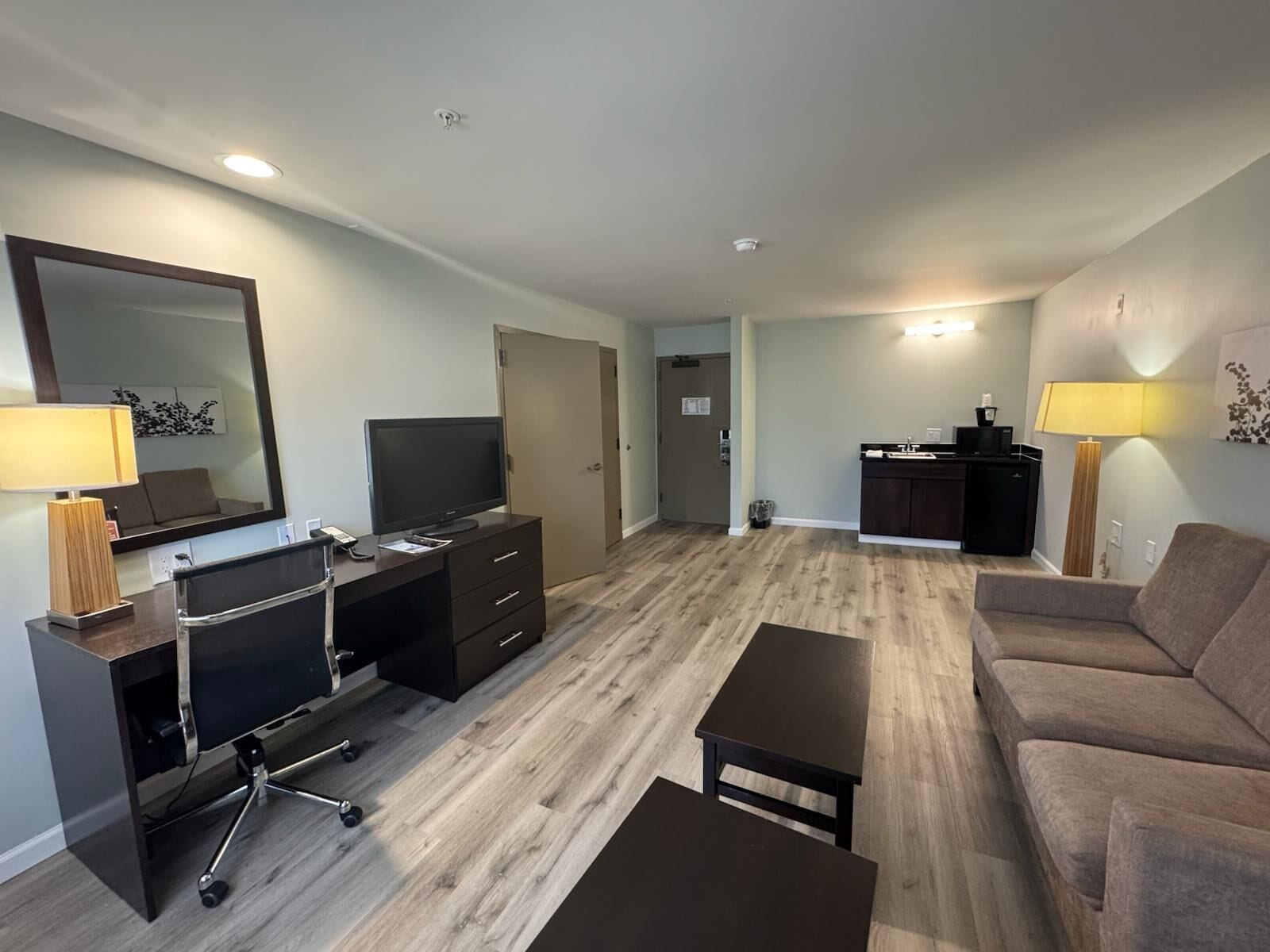 Suite, 2 Queen Beds, Non Smoking | Living area | LCD TV