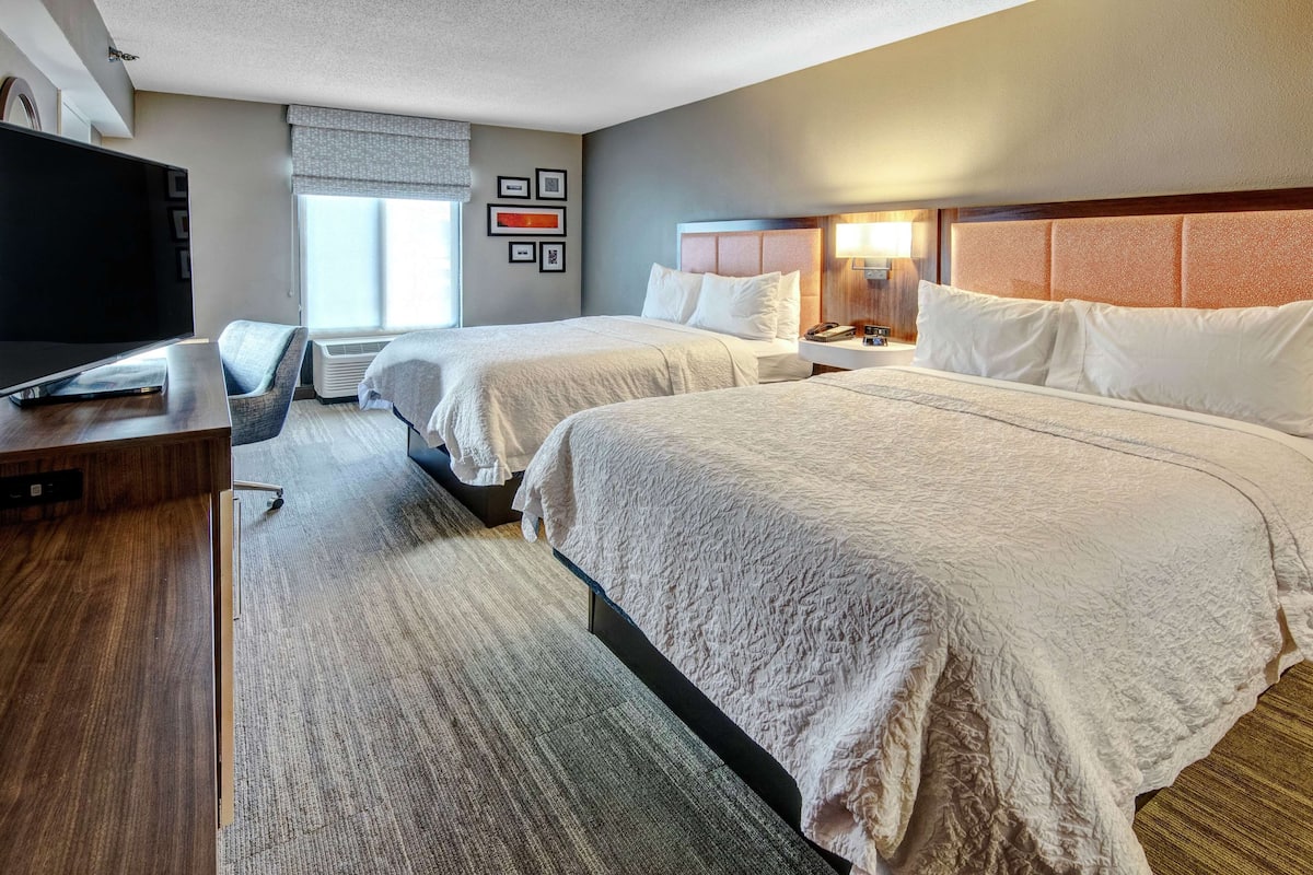 room, 2 double beds, hearing accessible, non smoking | laptop workspace, iron/ironing board, free cots/infant beds, free wifi