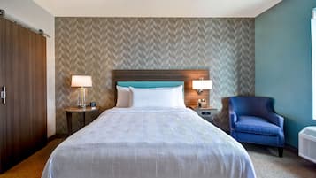 Suite, 1 Queen Bed, Accessible (Roll-In Shower) | Premium bedding, blackout drapes, iron/ironing board, bed sheets