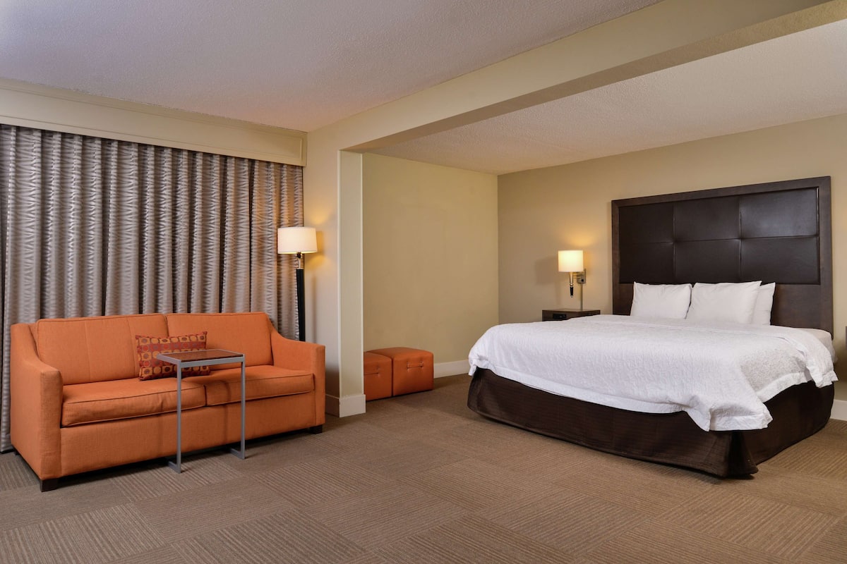 Room, 1 King Bed, Non Smoking | Living area | 32-inch LED TV with satellite channels
