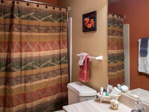 Bathroom | Designer toiletries, hair dryer, bathrobes, towels