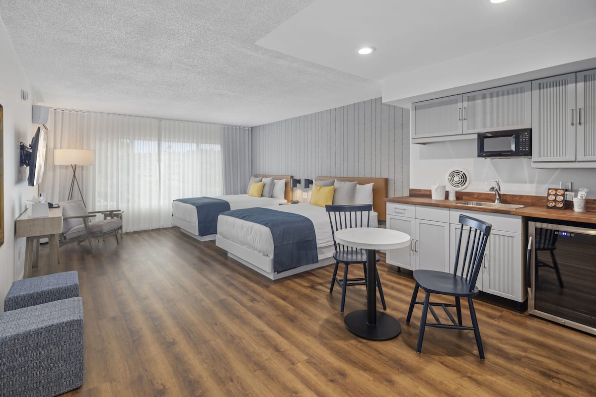 Premium Room, 2 Queen Beds, Kitchenette | Down duvets, pillow-top beds, desk, blackout curtains