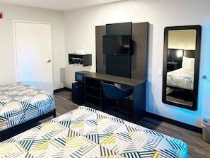 Blackout drapes, free WiFi, bed sheets
