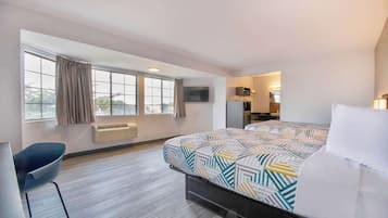 Blackout curtains, free WiFi, bed sheets