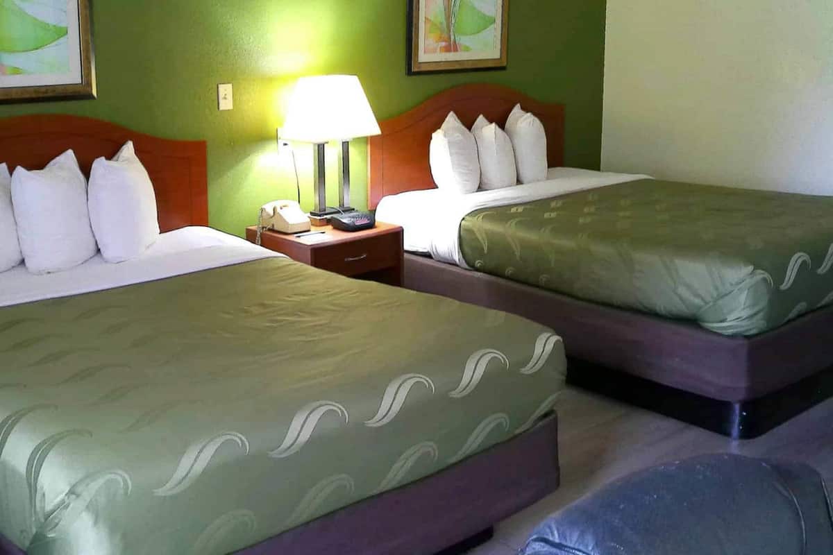 Standard Room, 2 Queen Beds, Non Smoking | Premium bedding, down duvets, desk, blackout curtains