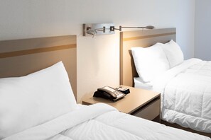 Room, 2 Queen Beds, Non Smoking | Desk, laptop workspace, blackout curtains, iron/ironing board - Travelodge by Wyndham Elkhart (Elkhart)