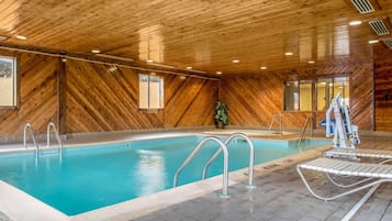 Indoor pool, open 9:00 AM to 11:00 PM, sun loungers