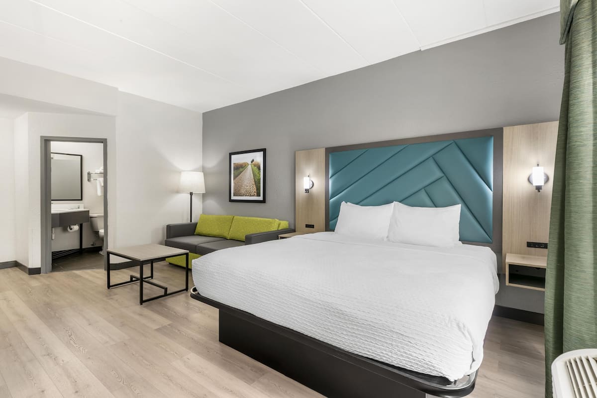 Standard Room, 1 King Bed, Non Smoking, Refrigerator & Microwave | Pillowtop beds, desk, laptop workspace, blackout drapes