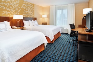 Room, 2 Queen Beds, Non Smoking | Premium bedding, desk, iron/ironing board, free cots/infant beds