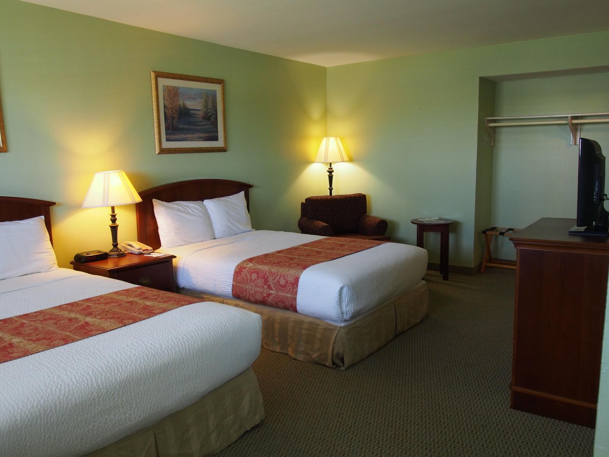 Desk, blackout drapes, iron/ironing board, free WiFi