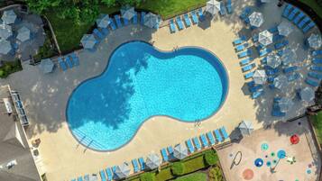 Indoor pool, 2 outdoor pools, open 7 AM to 11 PM, pool umbrellas