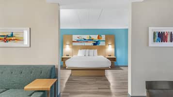 Suite, 1 King Bed, Non Smoking, Refrigerator & Microwave (with Sofabed) | Desk, laptop workspace, blackout curtains, iron/ironing board