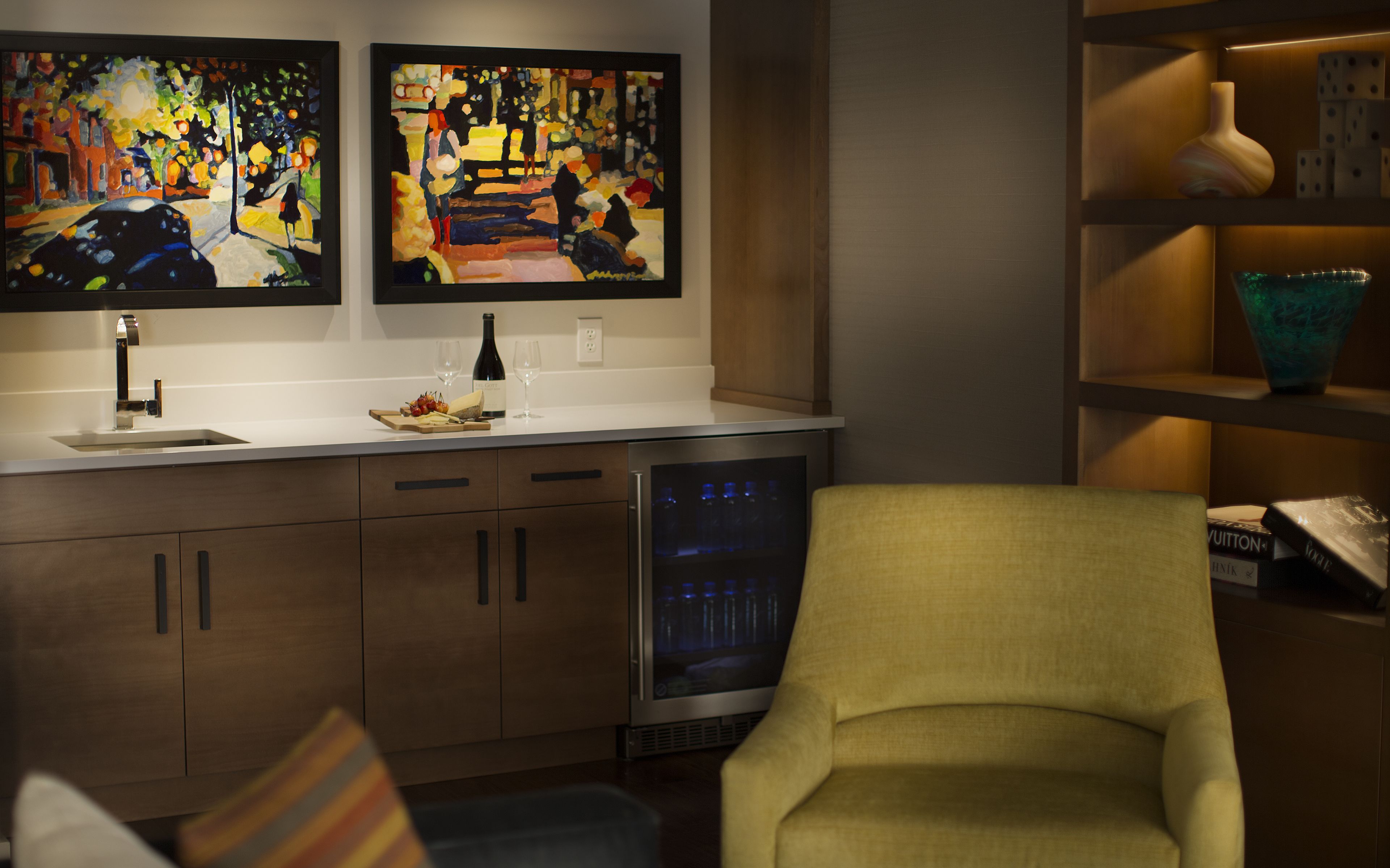 penthouse, city view | living area | 55-inch led tv with cable channels, tv, ipod dock