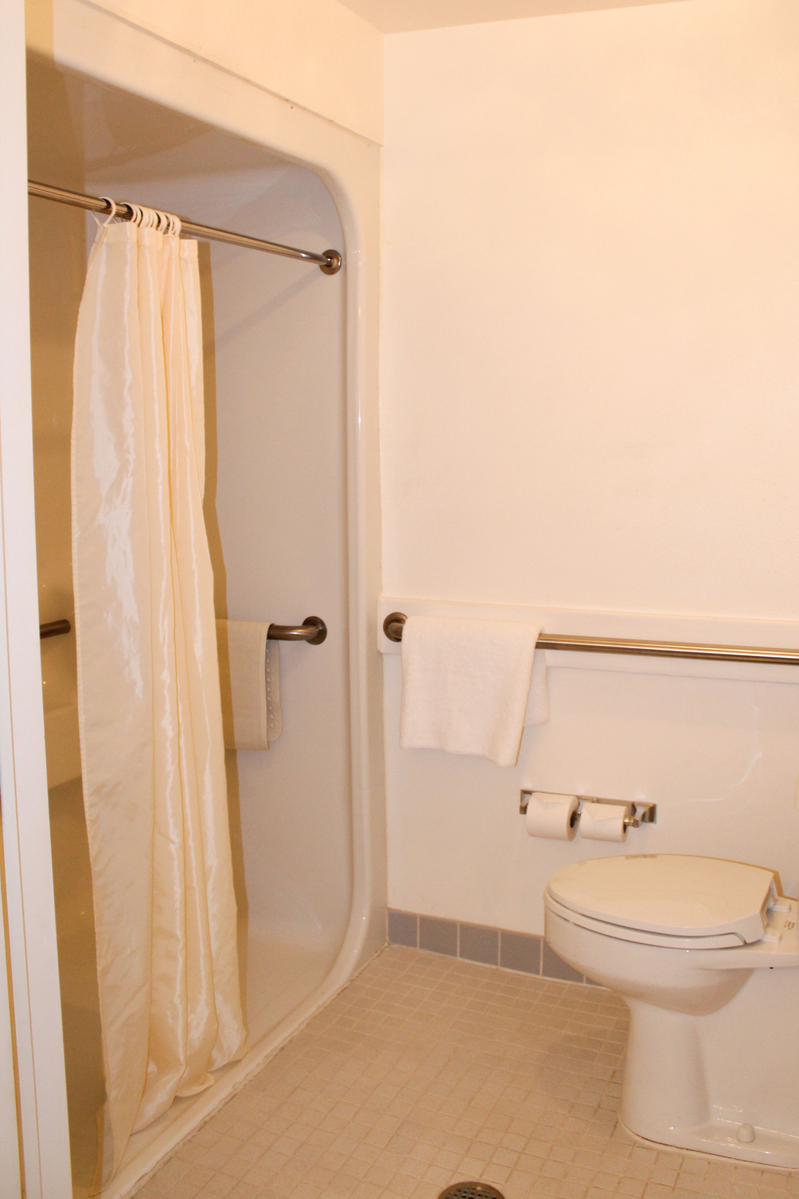 standard room, 2 queen beds, accessible, non smoking (walk-in shower) | bathroom | combined shower/bathtub, free toiletries, hair dryer, towels