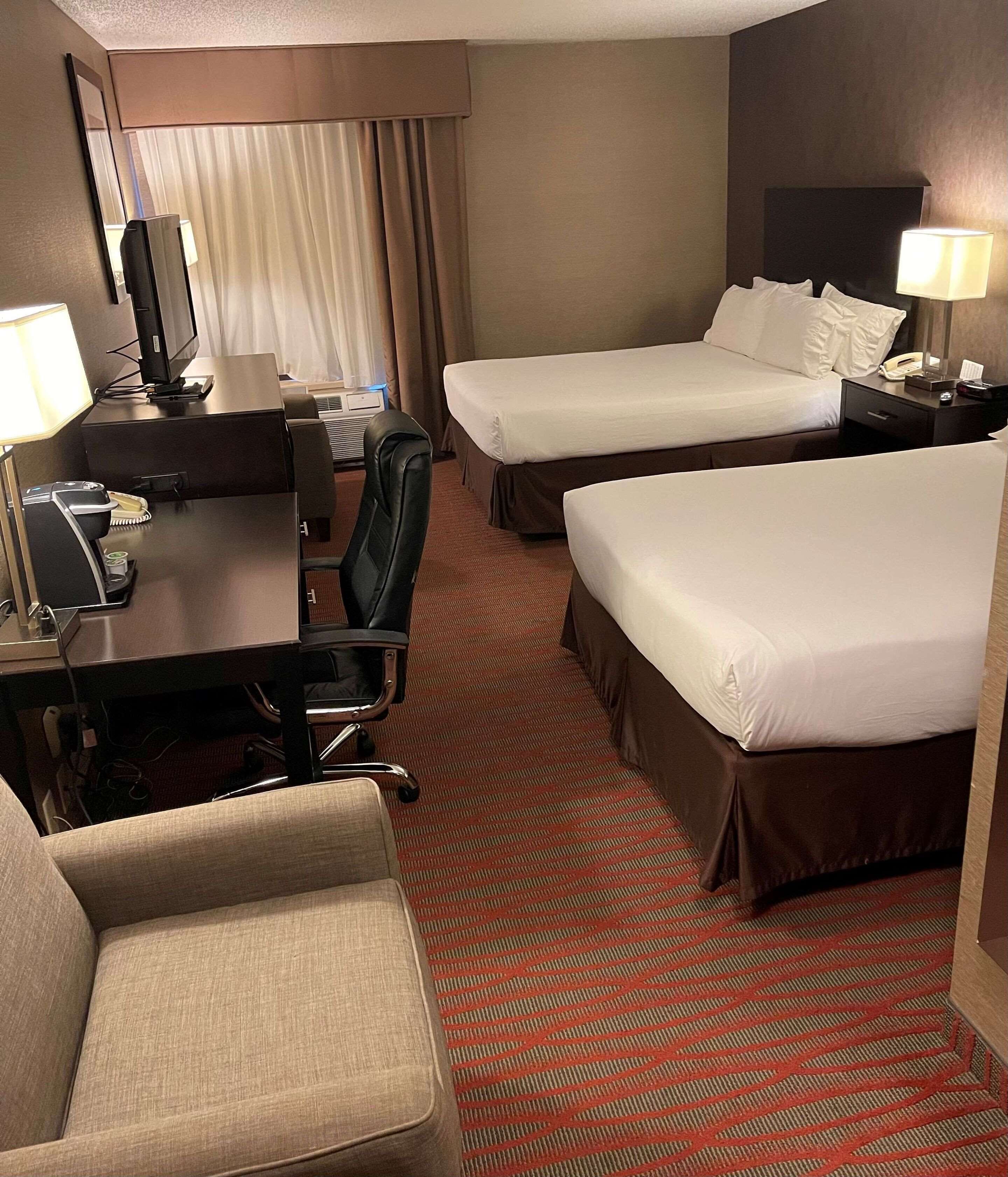 room, 2 queen beds, non smoking | in-room safe, desk, iron/ironing board, cots/infant beds