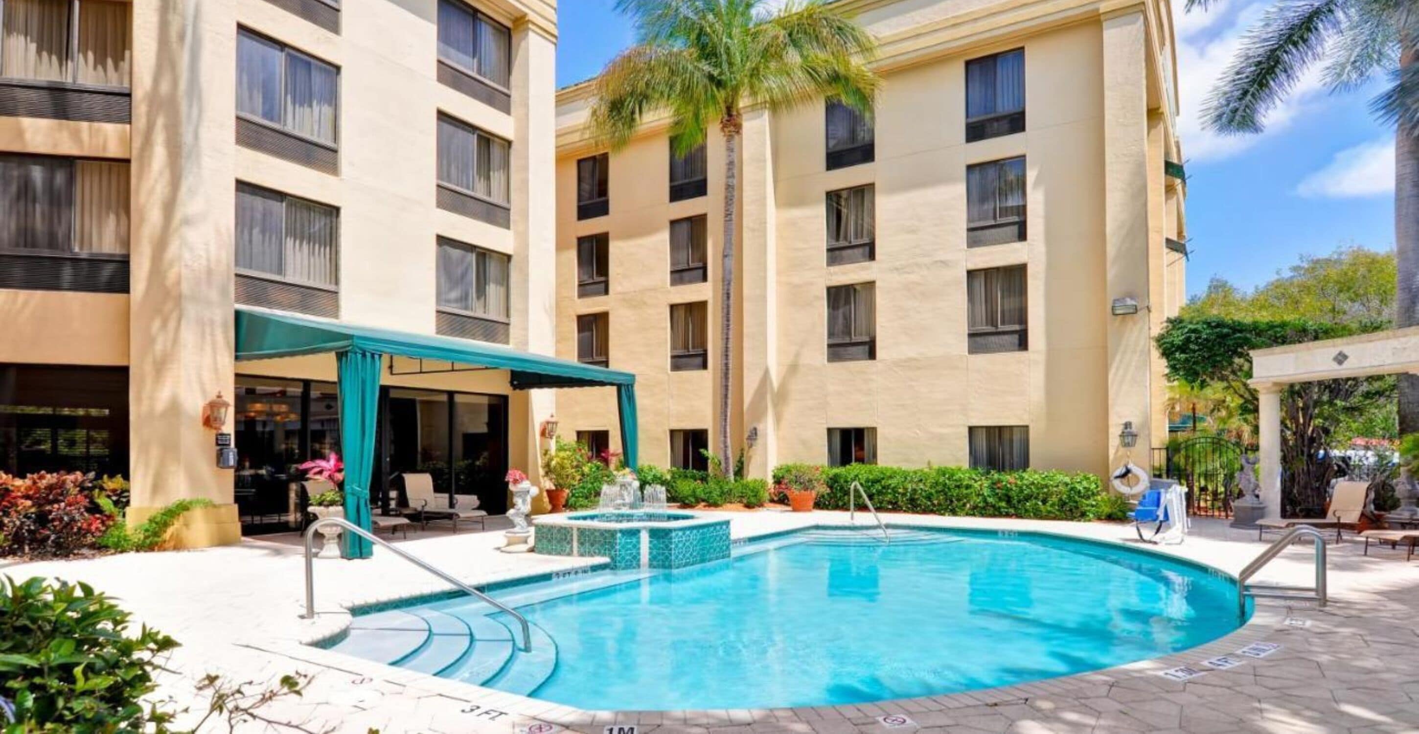 room, 1 king bed, non smoking, pool view | view from room