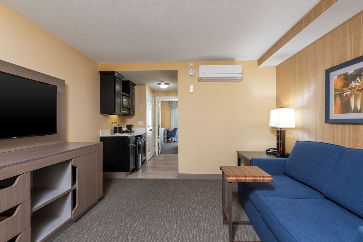 suite, 1 king bed, non smoking | in-room safe, desk, laptop workspace, blackout curtains