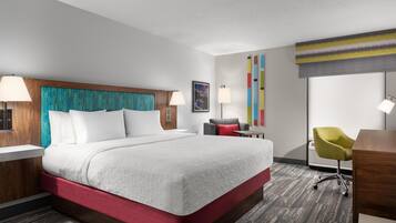 One King Bed, Non-Smoking | Premium bedding, pillow-top beds, blackout curtains, iron/ironing board