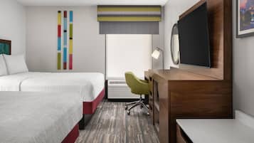 Two Queen Beds, Non-Smoking | Premium bedding, pillowtop beds, blackout drapes, iron/ironing board