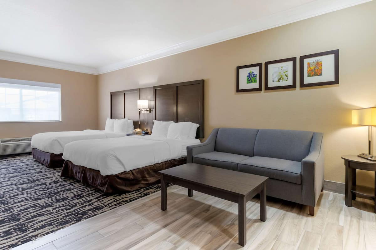 Premium bedding, down duvets, pillow-top beds, desk