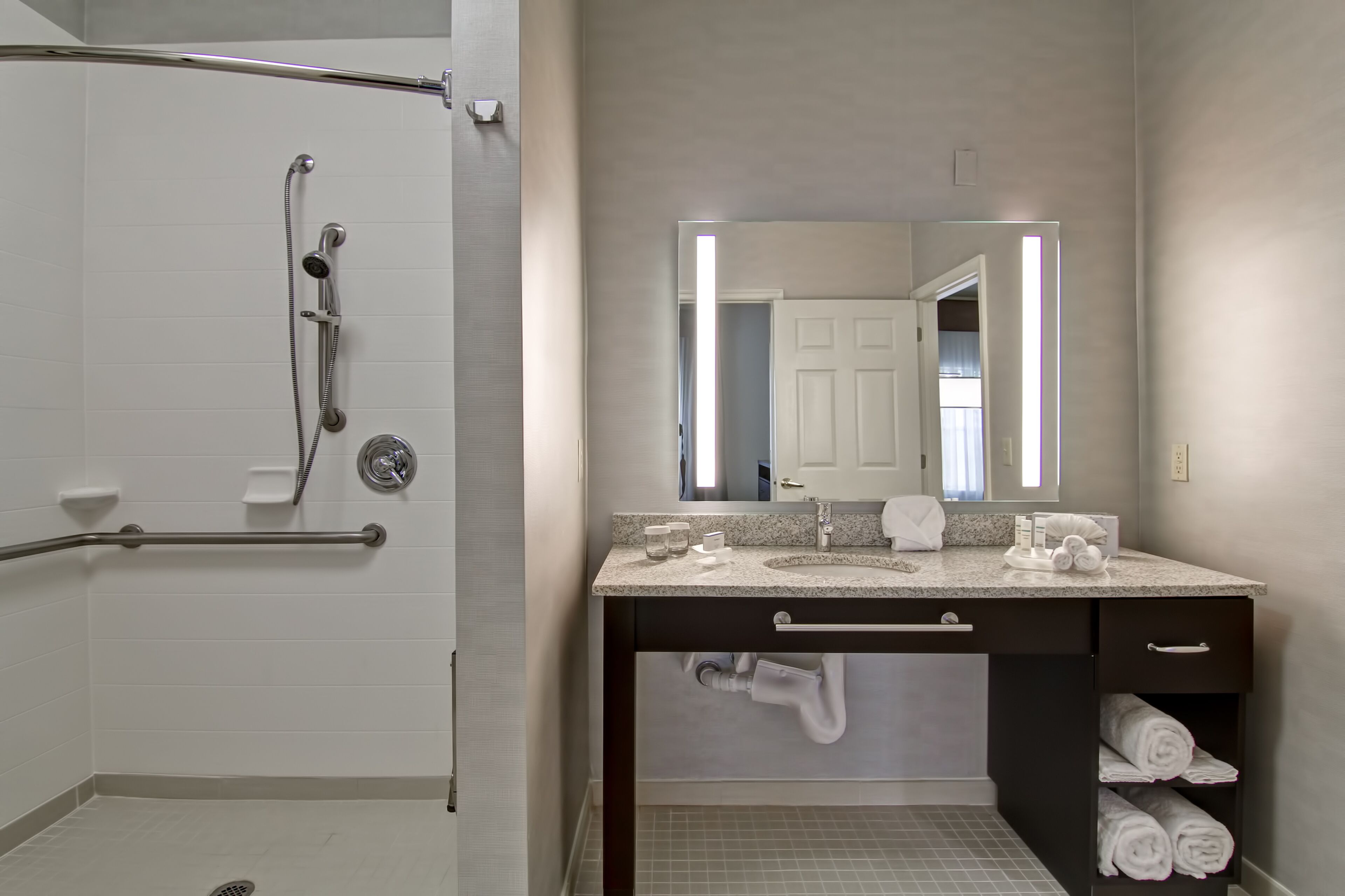 free toiletries, hair dryer, towels