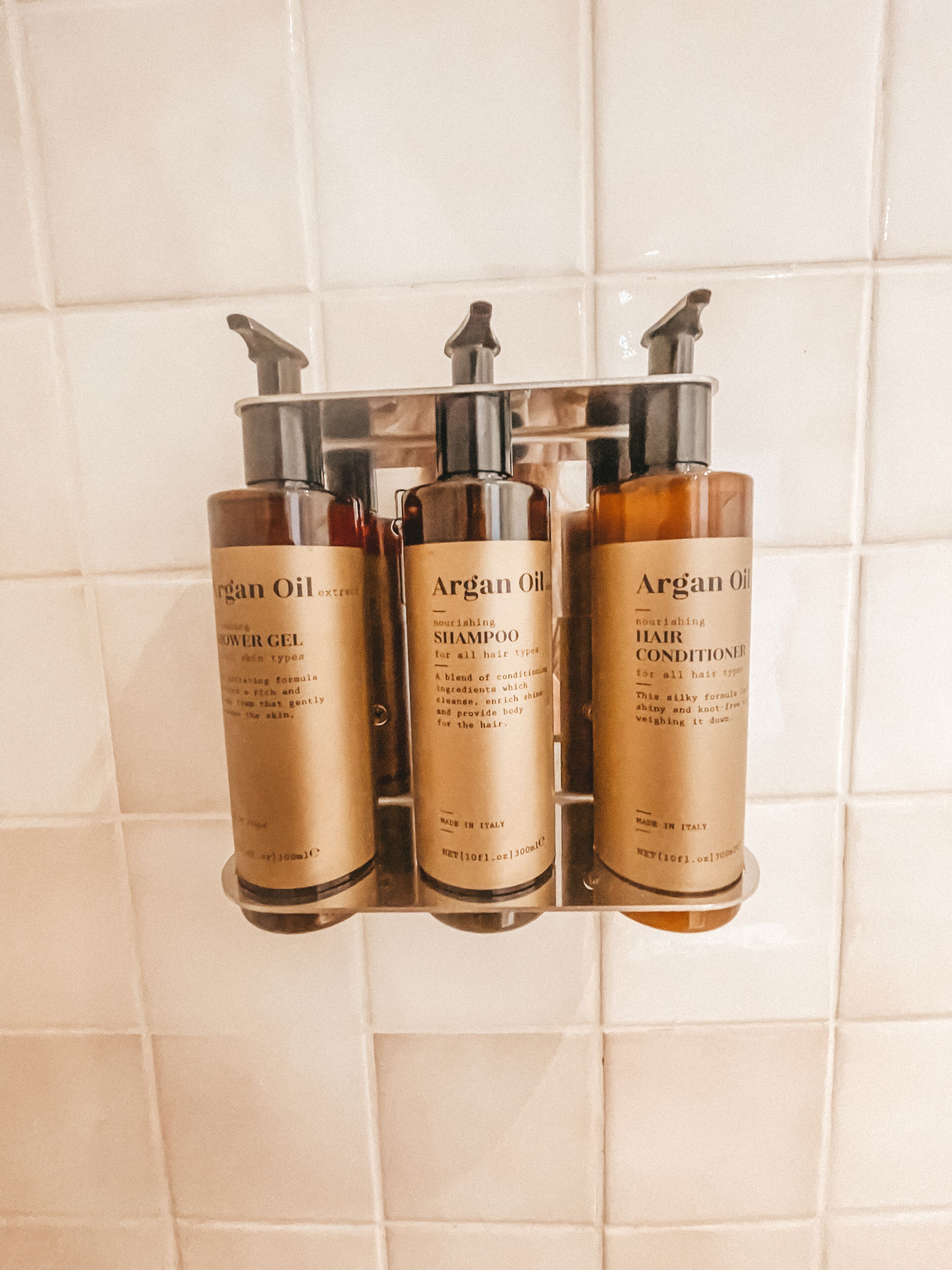 shower, rainfall showerhead, designer toiletries, hair dryer